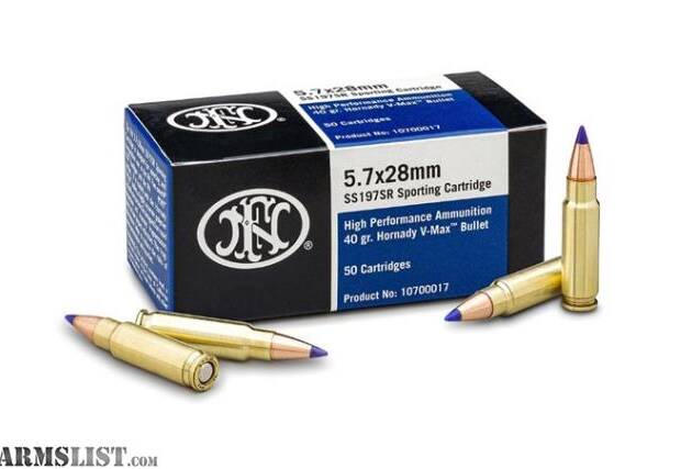 FN FIVE-SEVEN AMMO 5.7 X 28MM AMMO 40GR 5.7 V-MAX 500RD CASE