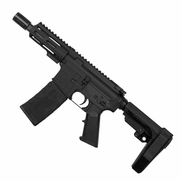 ABC Rifle Co. AR-15 Semi Auto .223 5.56 Pistol 5″ Barrel 4″ MLOK Handguard w/SB Tactical SBA3 Brace