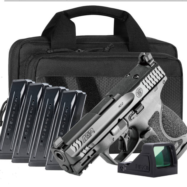 Smith and Wesson M&P9 M2.0 OR Compact 9mm 3.6" Barrel 15-Rounds w/ 5 Mags, Viridian RFX11 Green Dot