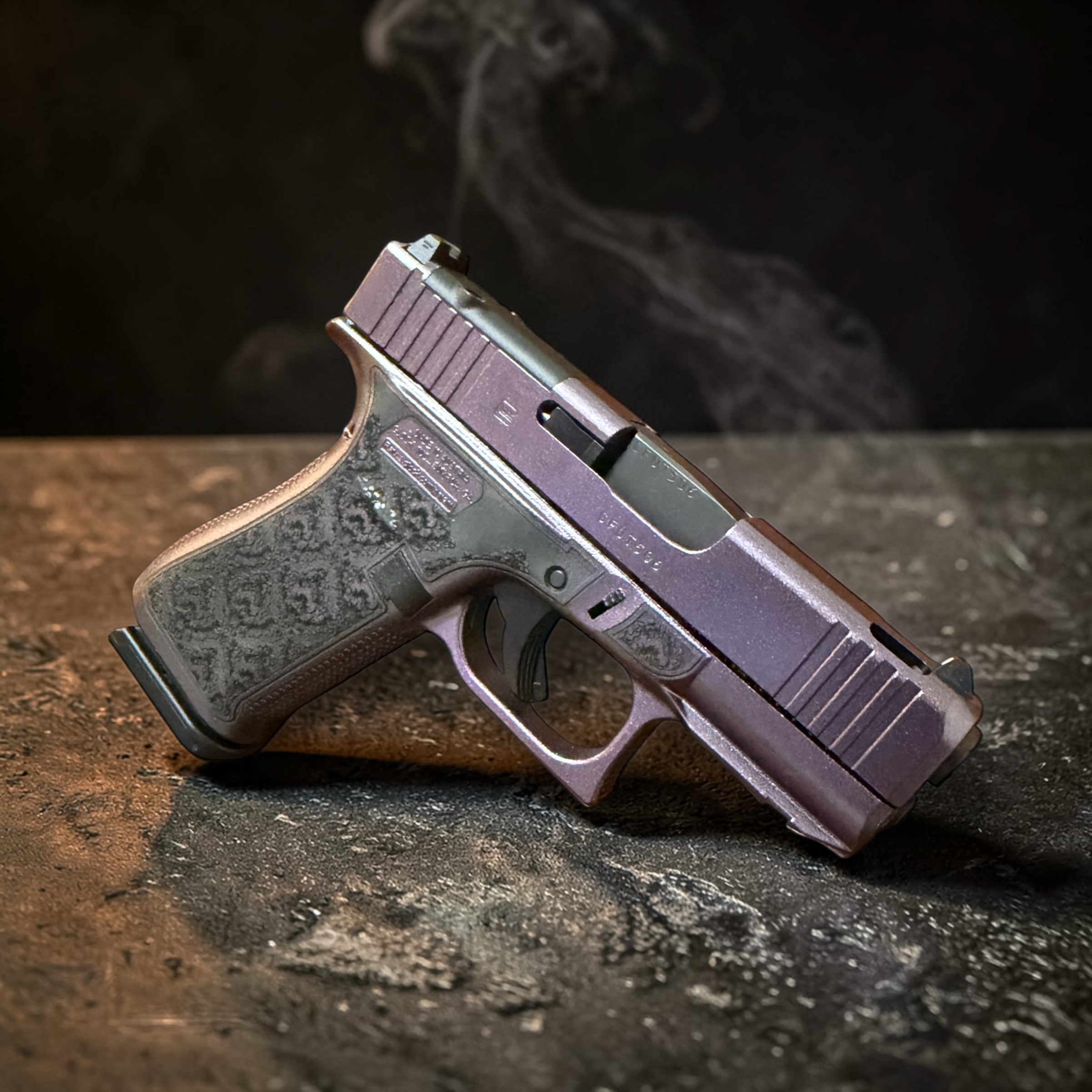 GLOCK 43X Optics Ready 9mm Ported Barrel Amethyst Shark Coast Tactical