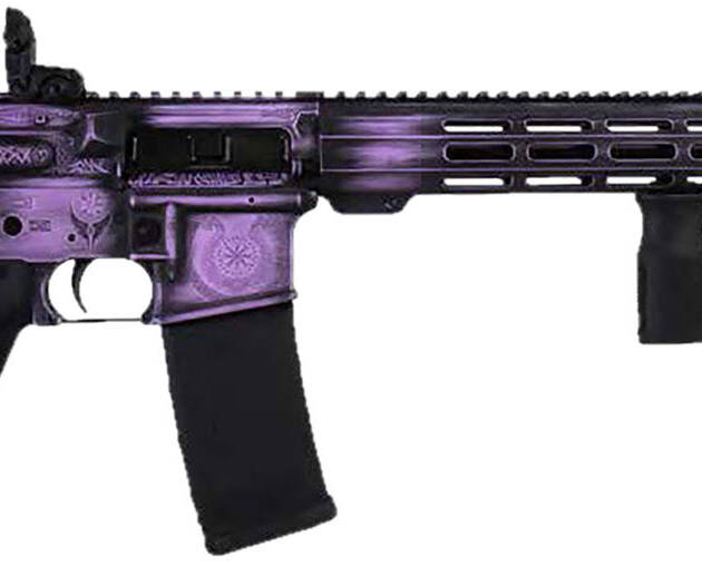 Shark Coast Tactical Valkyrie Deluxe 5.56 NATO 30+1 16" Distressed Purple Cerakote w/Norse Engraving