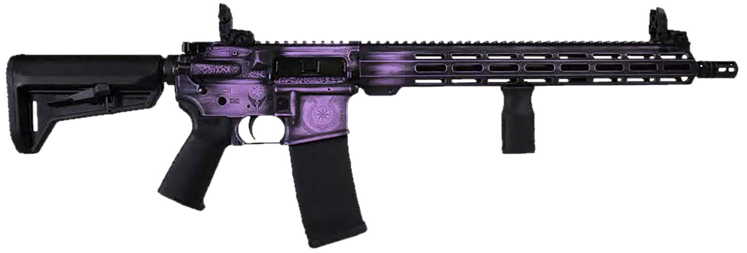 Shark Coast Tactical Valkyrie Deluxe 5.56 NATO 30+1 16" Distressed Purple Cerakote w/Norse Engraving