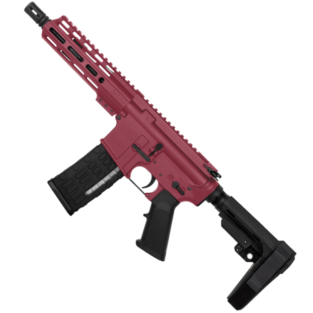 ABC RIFLE Co AR-15 Semi Auto .223 5.56 Pistol 7.5" Barrel 7" Custom D-Cut Front MLOK Handguard Cranberry Frost