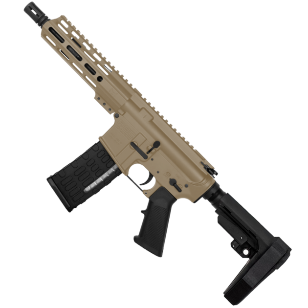 ABC RIFLE CO AR-15 Semi Auto .223 5.56 Pistol 7.5" Barrel 7" Custom D-Cut Front MLOK Handguard Flat Dark Earth