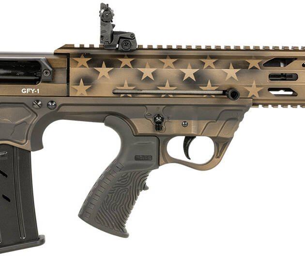 Gforce Arms 12 Gauge Semi-Auto 3" 5+1 18.50" Black Threaded Barrel, American Flag Burnt Bronze Aluminum Receiver, Picatinny Rail Bronze Bullpup
