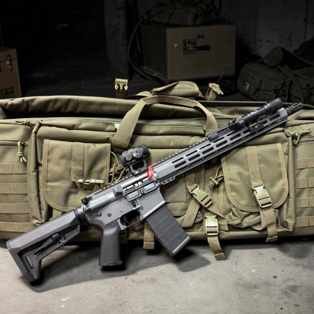 Shark Coast Tactical Grey Night Bundle 5.56 NATO 16" Black Nitride Threaded Barrel, Custom Grey Cerakote Picatinny Rail Aluminum Receiver, StreamLight ProTac Rail Light & Vortex Crossfire Red Dot