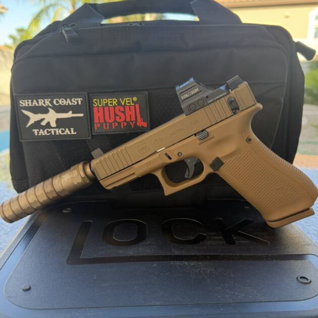 GLOCK 45 V “Shark Puppy” Suppressed Pistol Kit – FDE by Shark Coast Tactical