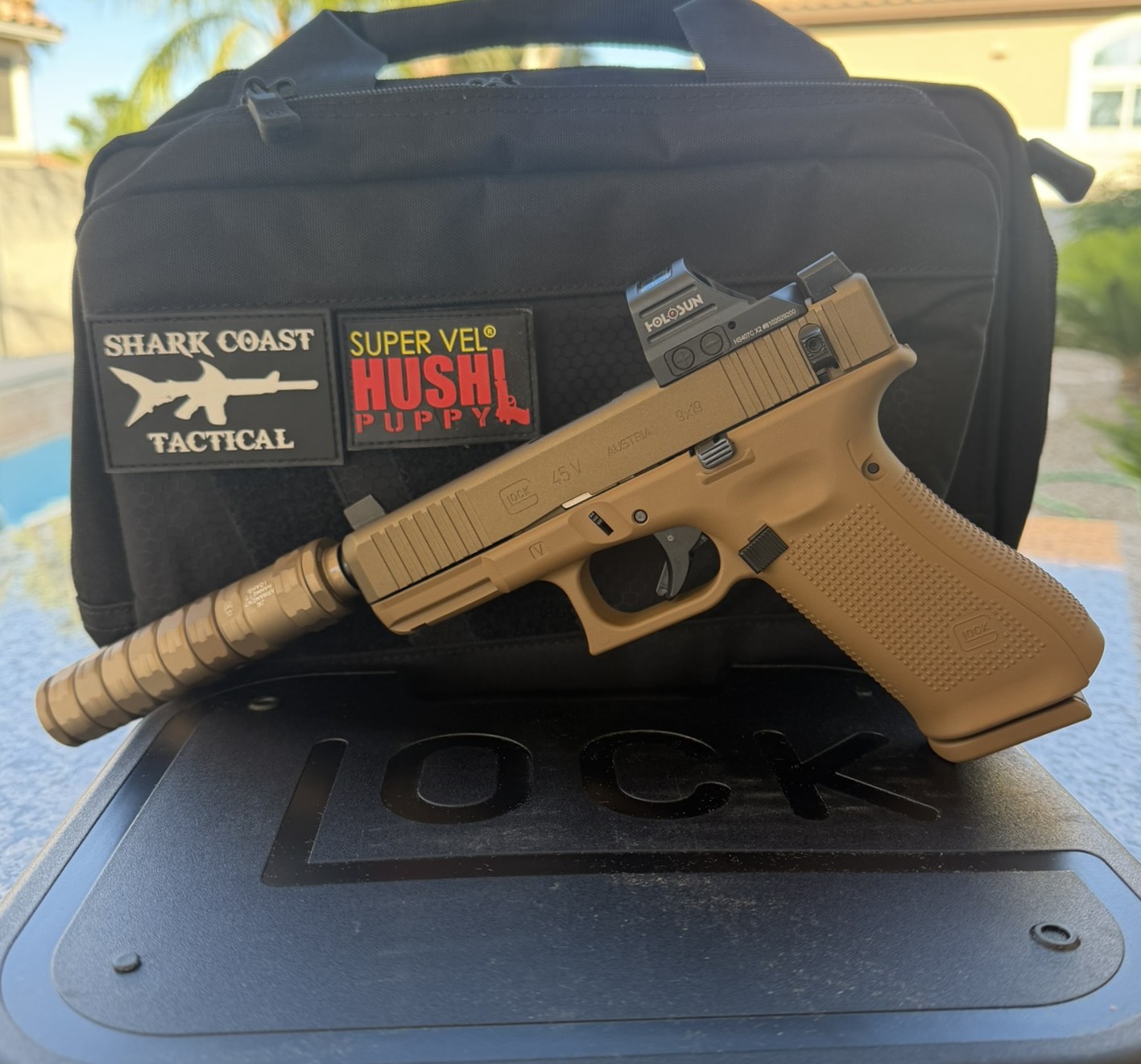 GLOCK 45 V “Shark Puppy” Suppressed Pistol Kit – FDE by Shark Coast Tactical