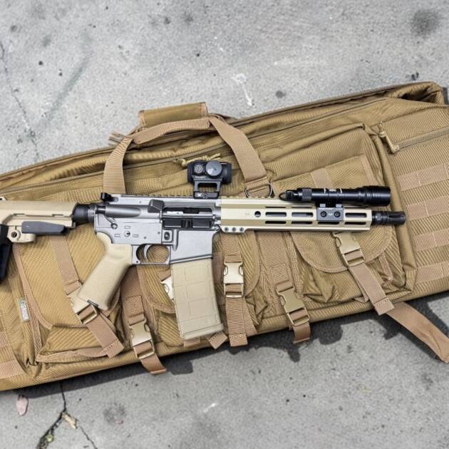 Shark Coast Tactical TUMBLEWEED Bundle 300 Blackout 30+1 8" Threaded Barrel, Aluminum Receiver w/Picatinny Rail, M-LOK Handguard, Polymer SB Tactical SBA3 Brace, Streamlight ProTac Rail Light 2, Vortex Crossfire Red Dot