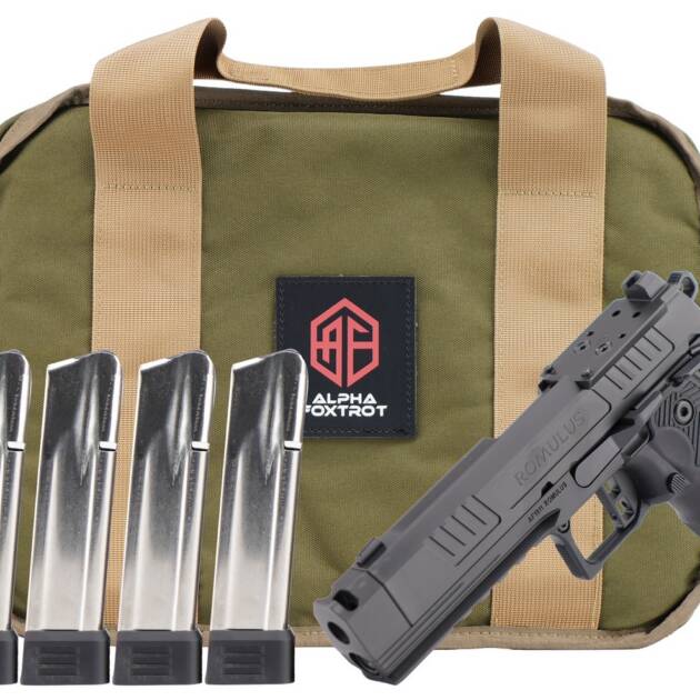 Alpha Foxtrot AF1911 Romulus Bundle 9mm 4.25" Comp Bull Barrel 20-Rounds OR 5 Mags, Carry Case
