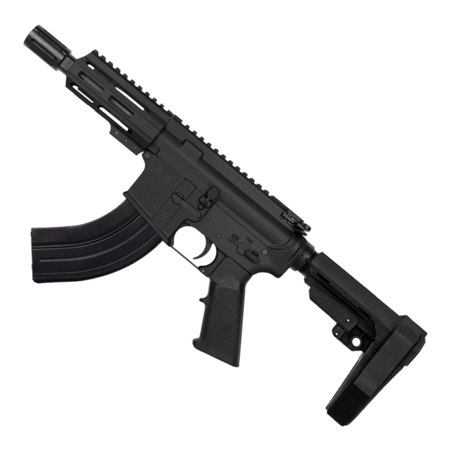 ABC RIFLE CO AR15 Micro 7.62x39 Pistol 5" Barrel 4" M-Lok Handguard