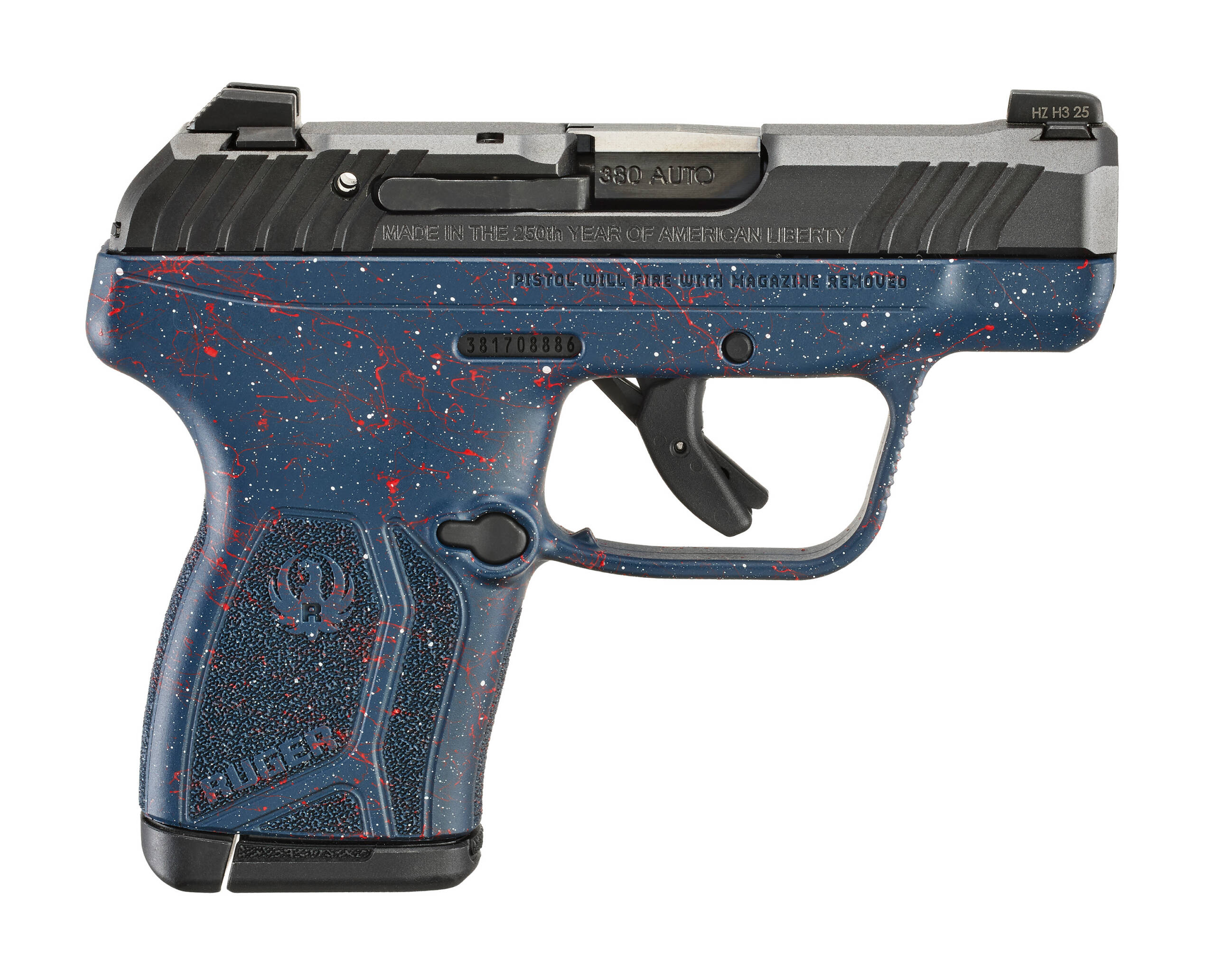 RUGER LCP MAX 250TH 380ACP BLK/BLUE SAFETY